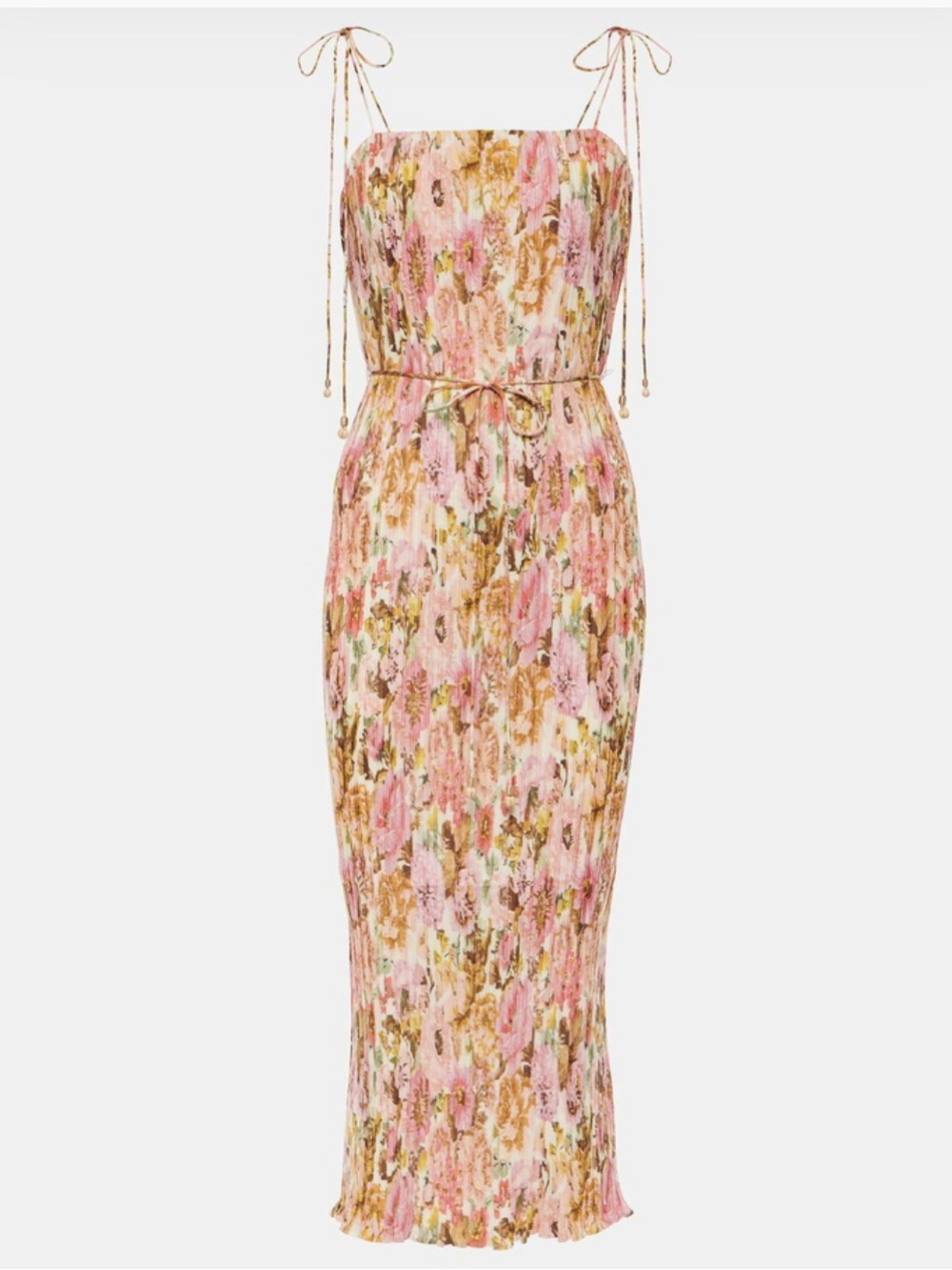 Zimmermann Golden Pleated floral slip dress, size 3, NWT
